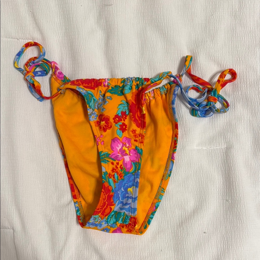 Target Floral Bikini Bottom - Orange and Blue